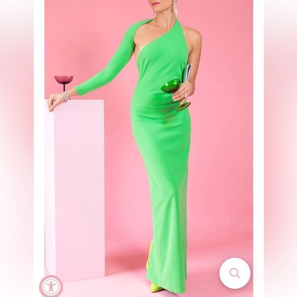 New Solace London SAREN ONE SHOULDER CREPE MAXI DRESS US Size 8 - Picture 14 of 16